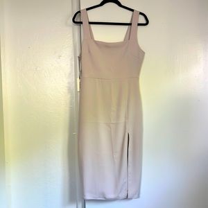 Aritzia Babaton 90s Slit Midi Dress - Matte Pearl